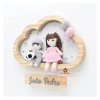 Irmão mais novo - Menina Cabelo Liso - Nuvem G  - Porta Maternidade - Foto 3