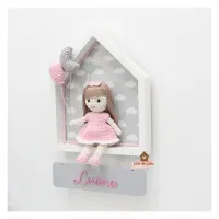 Boneca Cabelo Liso - com Balão e Lua - Casinha Branca - Porta Maternidade - Foto 2