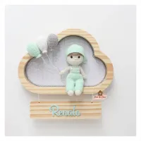 Menininho - 3 balões - Nuvem P - Porta Maternidade - Foto 2