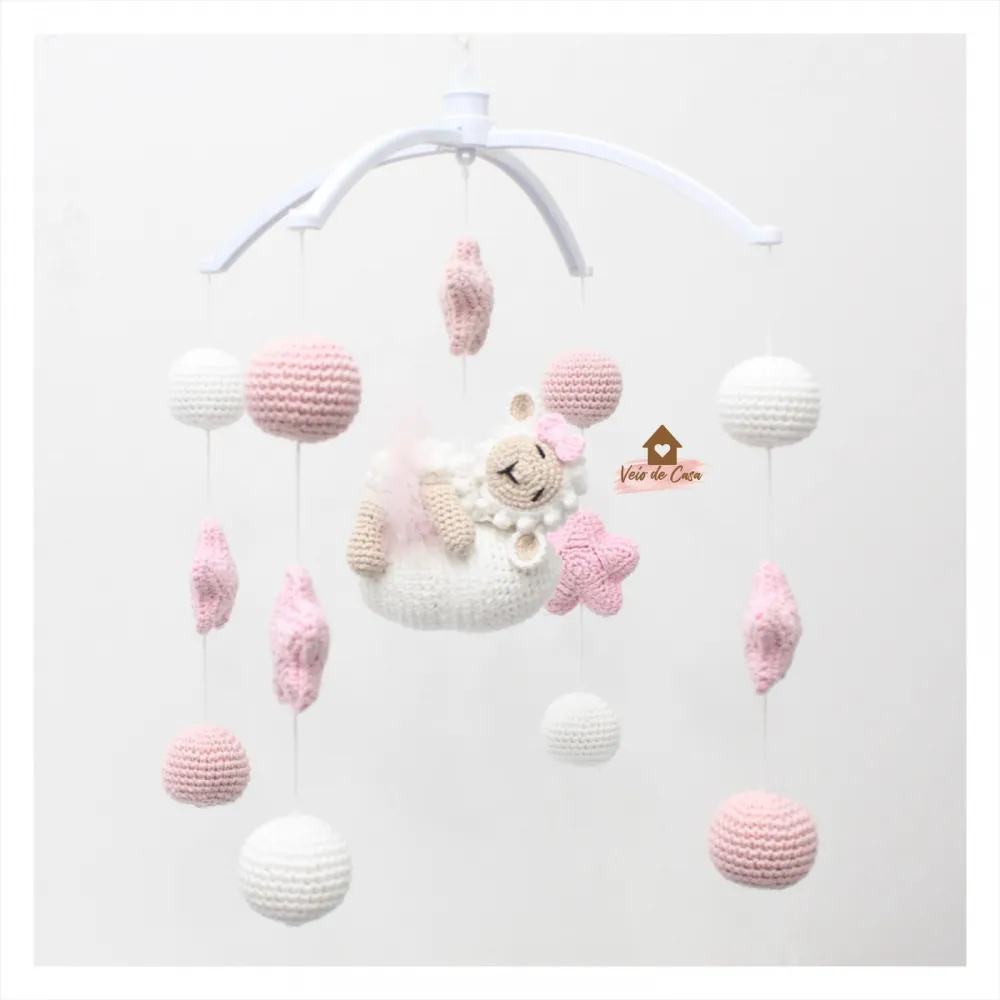 Móbile Ovelha dormindo  - Estrelas + Bolinhas Imagem