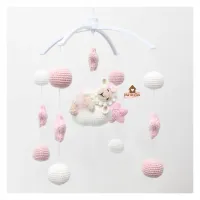 Móbile Ovelha dormindo  - Estrelas + Bolinhas