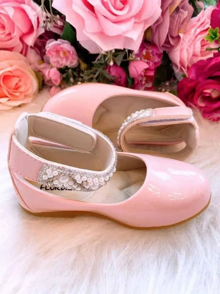 Sapatilha Luxo Pérolas Rosa- 20 ao 27
