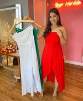 VESTIDO MULLET TOMARA QUE CAIA - VERMELHO - Foto 3