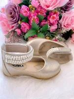 Sapatilha Luxo Pérolas Dourada- 20 ao 27