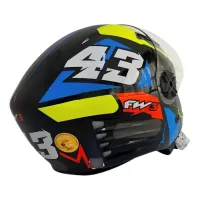 Capacete FW3  X Open Up 43 Azul / Amarelo - Foto 2