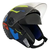 Capacete FW3  X Open Up 43 Azul / Amarelo - Foto 3
