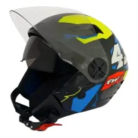 Capacete FW3  X Open Up 43 Azul / Amarelo - Foto 5