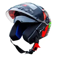 Capacete FW3  X Open Up 43 Verm / Verde - Foto 2