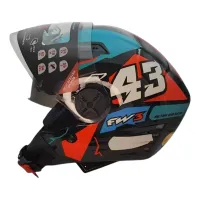 Capacete FW3  X Open Up 43 Azul / Vermelho - Foto 2