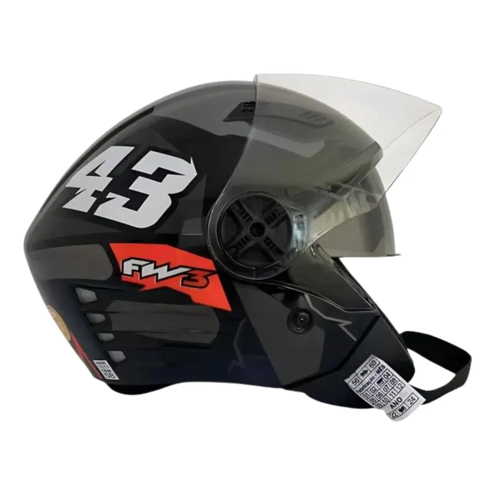 Capacete FW3  X Open Up 43 Grafite Imagem