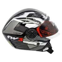 Capacete FW3  X Open Up Fox Grafite - Foto 2