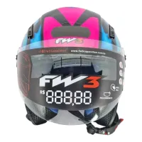 Capacete FW3  X Open Up Fox Rosa / Azul - Foto 3