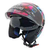 Capacete FW3  X Open Up Fox Rosa / Azul - Foto 4