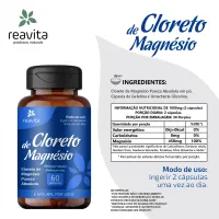 CLORETO DE MAGNÉSIO - 60 CÁP DE 500MG REAVITA - Foto 2