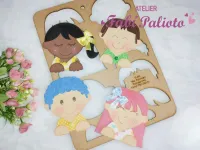 G1.499  Gabarito de Moldes em MDF Meninos e Meninas 14cm  - Coleção Brincadeira de Criança - Foto 3