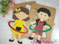 G1.502  Gabarito de Moldes em MDF Dança do Bambolê - Coleção Brincadeira de Criança
