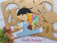 G1.503  Gabarito de Moldes em MDF Peteca e Catavento - Coleção Brincadeira de Criança - Foto 3