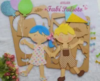 G1.504  Gabarito de Moldes em MDF Pipa e Balão - Coleção Brincadeira de Criança