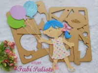 G1.504  Gabarito de Moldes em MDF Pipa e Balão - Coleção Brincadeira de Criança - Foto 3