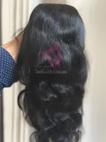 Promoção 60/65cm . versao soft Lace Front UltraHD humana AlBan cabelo brasileiro repartição  LivreBigPlus®. - Foto 4