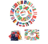 Varal Bandeiras Bandeirolas 32 Países 20 x 30 cm c/ 10 Metros - Foto 2