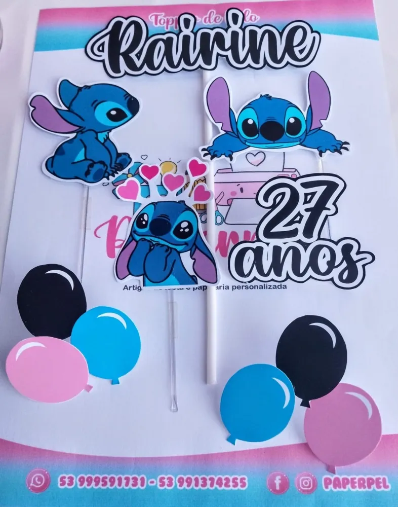 PAPERPEL - PAPELARIA PERSONALIZADA - Topper de bolo