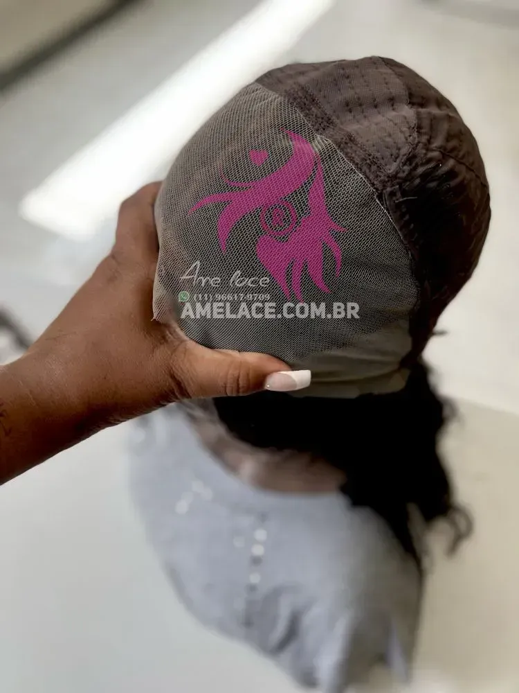 Promoção 60/65cm   Lace Front UltraHD humana AlBan cabelo brasileiro repartição  LivreBigPlus® 
