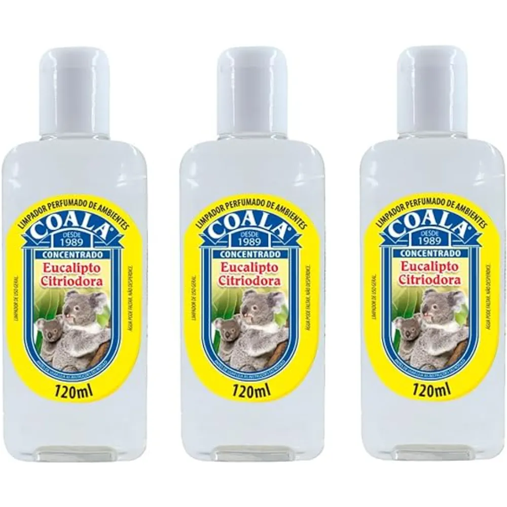 Kit 3 Limpador Perfumado de Ambiente 120ml Coala Eucalipto Citriodora Imagem