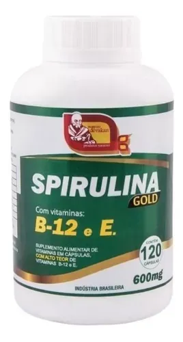 Spirulina Gold Com Vitamina B-12 E 120 Caps 600mg Imagem