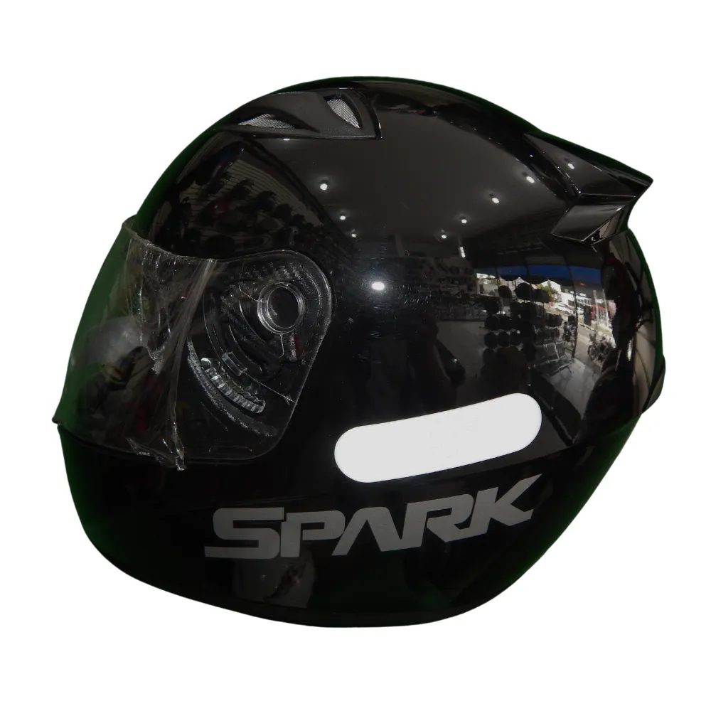 Capacete Ebf Spark Solido Preto Brilhante