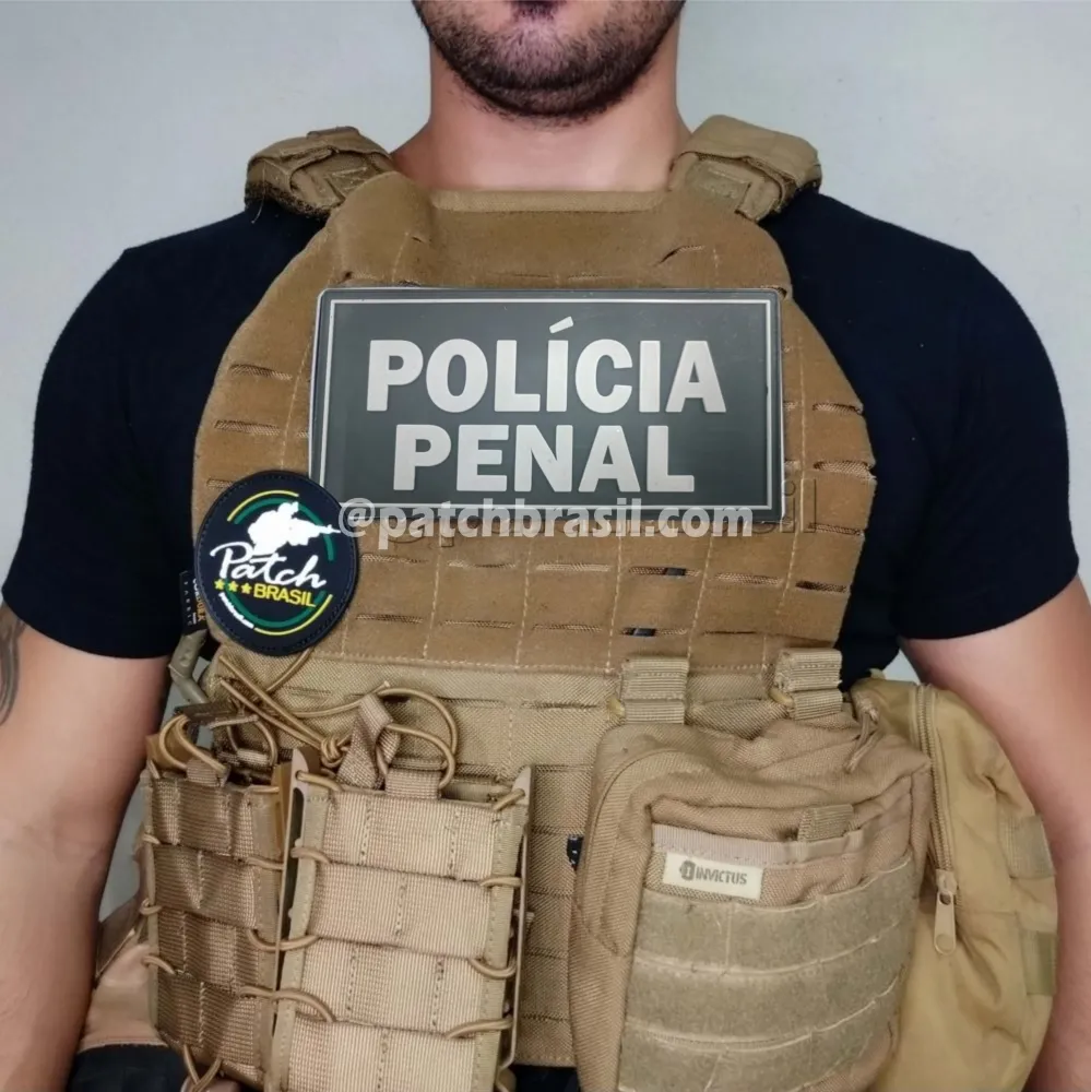 Patch Emborrachado Placa de Colete Policia Penal Imagem