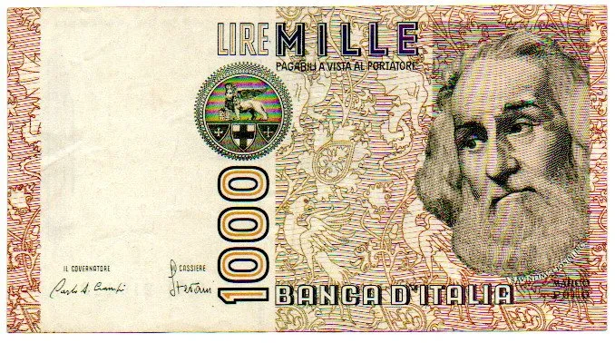 Itália - 1000 Lire - Cédula Estrangeira - MBC/Sob