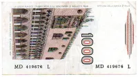Itália - 1000 Lire - Cédula Estrangeira - MBC/Sob - Foto 2
