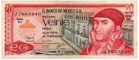 México - 20 Pesos - Cédula Estrangeira - MBC