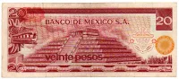México - 20 Pesos - Cédula Estrangeira - MBC - Foto 2