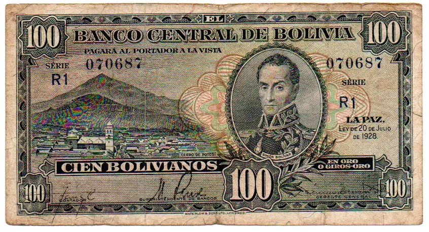 Bolívia - 100 Bolivianos - Cédula Estrangeira - BC