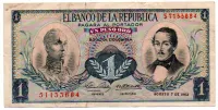 Colômbia - 1 Peso Oro - Cédula Estrangeira - MBC/Sob