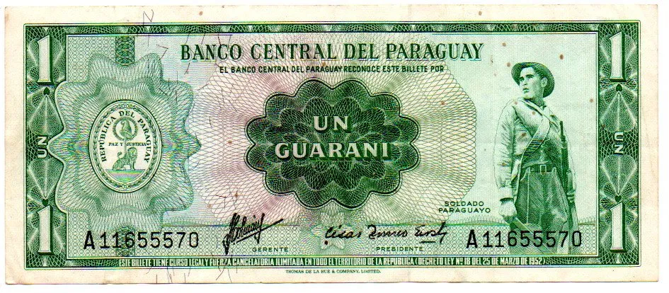 Paraguai - 1 Guarani - Cédula Estrangeira - MBC