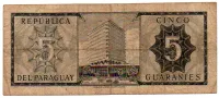 Paraguai - 5 Guaraníes - Cédula Estrangeira - BC - Foto 2