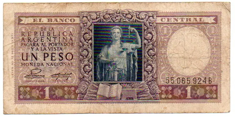 Argentina - 1 Peso - Cédula Estrangeira - MBC
