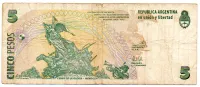 Argentina - 5 Pesos - Cédula Estrangeira - BC - Foto 2
