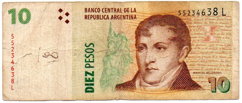 Argentina - 10 Pesos - Cédula Estrangeira - UTG