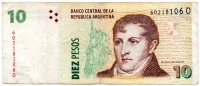 Argentina - 10 Pesos - Cédula Estrangeira - MBC