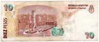 Argentina - 10 Pesos - Cédula Estrangeira - MBC - Foto 2