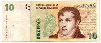 Argentina - 10 Pesos - Cédula Estrangeira - MBC