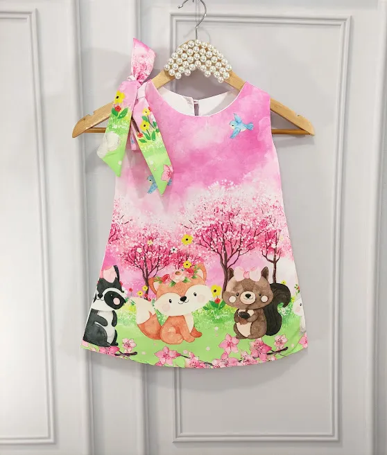  Vestido Trapézio Bosque PrintIX