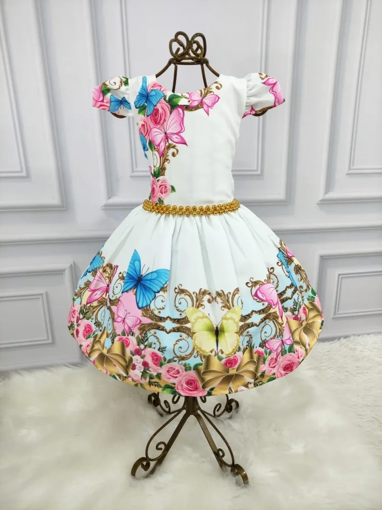 Vestido Borboletas Colors Gold PrintIX