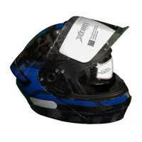 Capacete Ebf Xtroy GTR Articulado Preto Azul - Foto 2