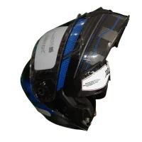Capacete Ebf Xtroy GTR Articulado Preto Azul - Foto 3