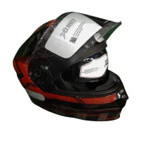 Capacete Ebf Xtroy GTR Articulado Preto Vermelho - Foto 2
